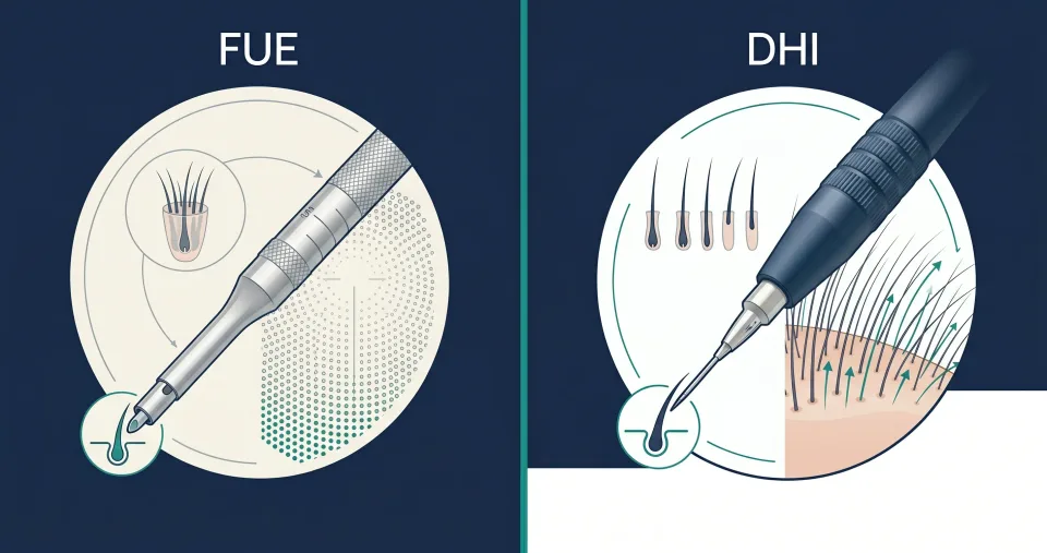 FUE vs DHI hair transplant technique comparison