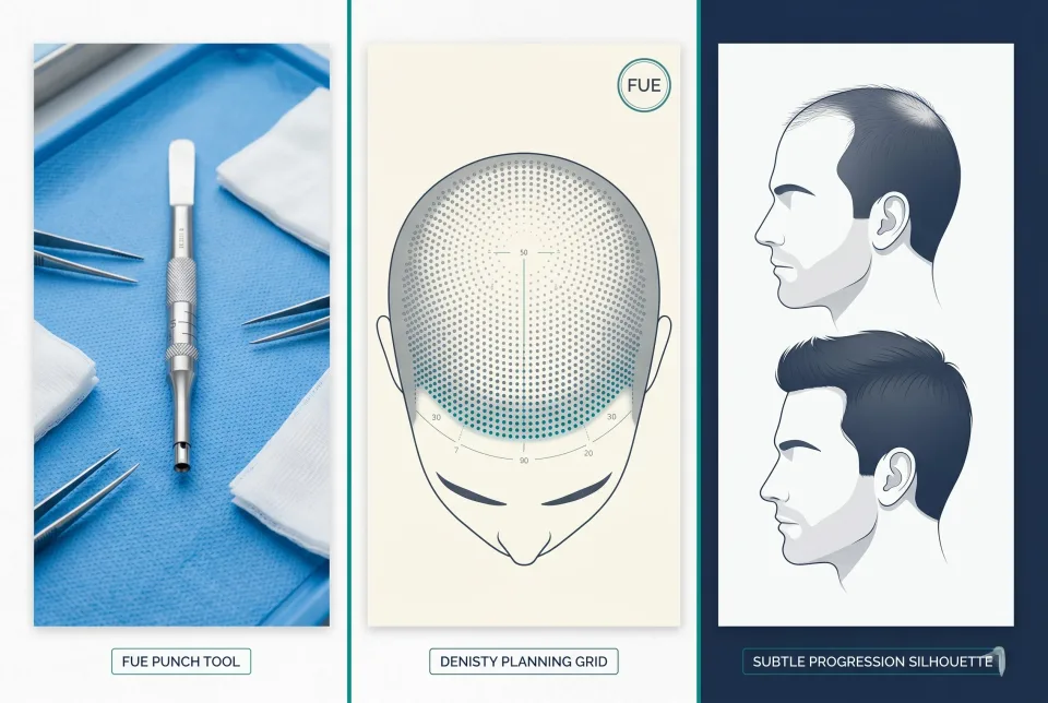 FUE Hair Transplant before and after case study collage